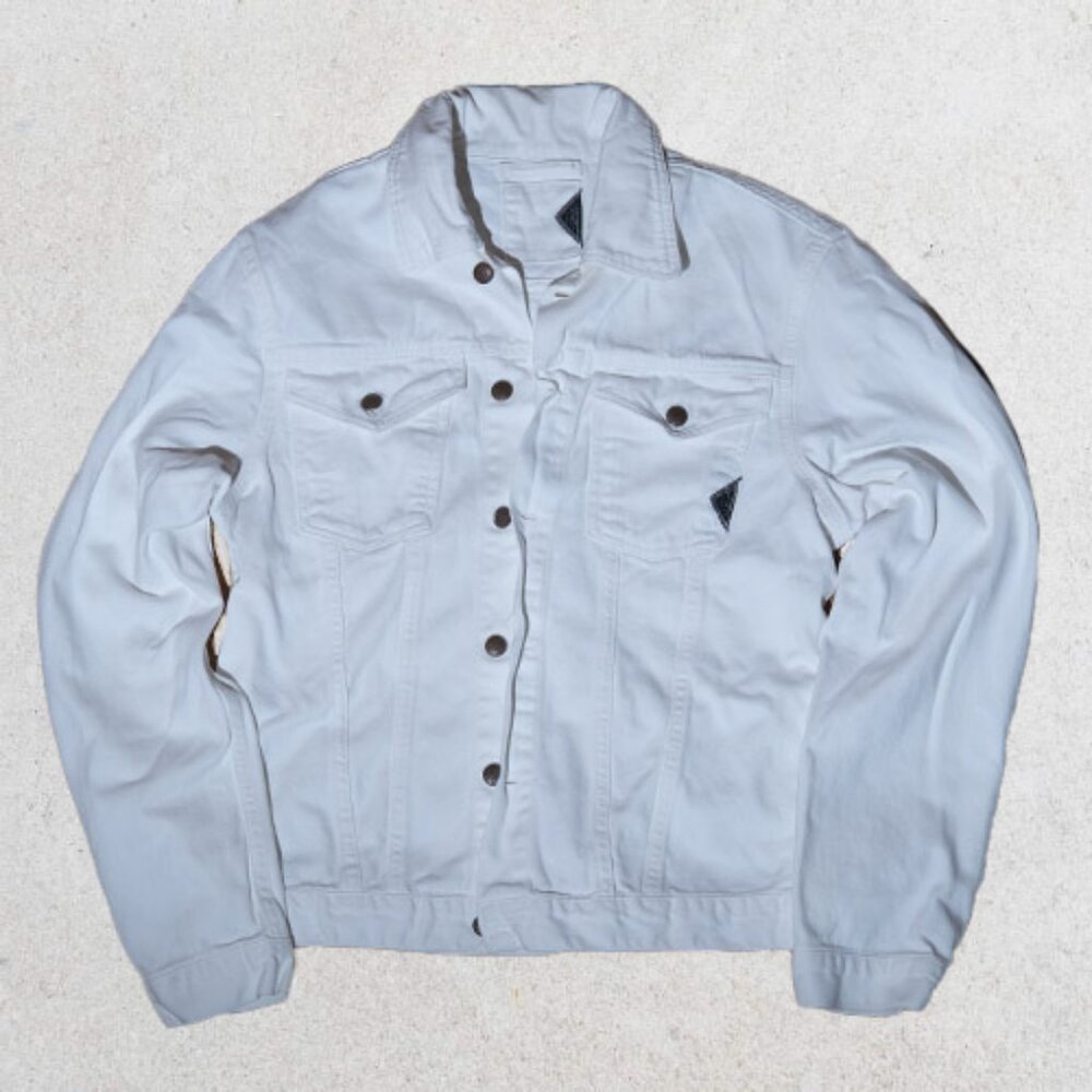 Shaft Jeans White Type 2 Unisex Denim jacket size L Made in Italy